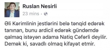 Natiq Cəfərli-Əli Kərimli qovğası - kimdir günahkar?