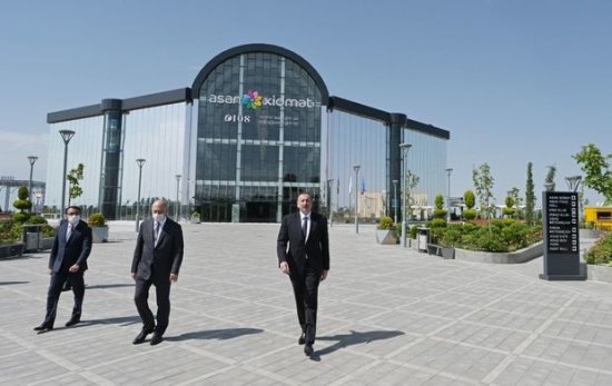 Prezident Ağcabədidə “ASAN xidmət” mərkəzinin açılışında - FOTO