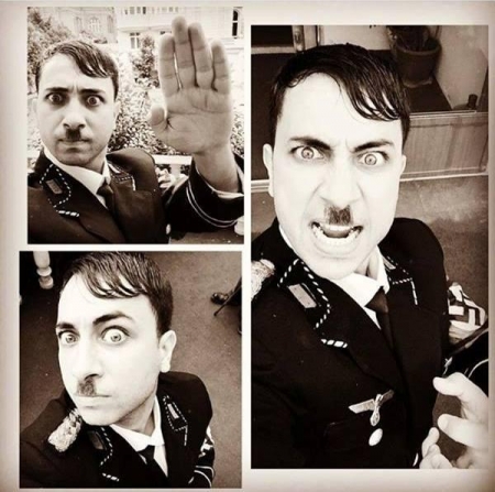 Azərbaycanlı teleaparıcı Hitler salamı verdi - Foto