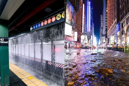 Nyu-Yorkda 120 illik boru partladı: Metro stansiyası su altında qaldı